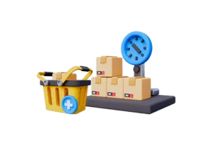 Ilustración que muestra el proceso de transporte de mercancías