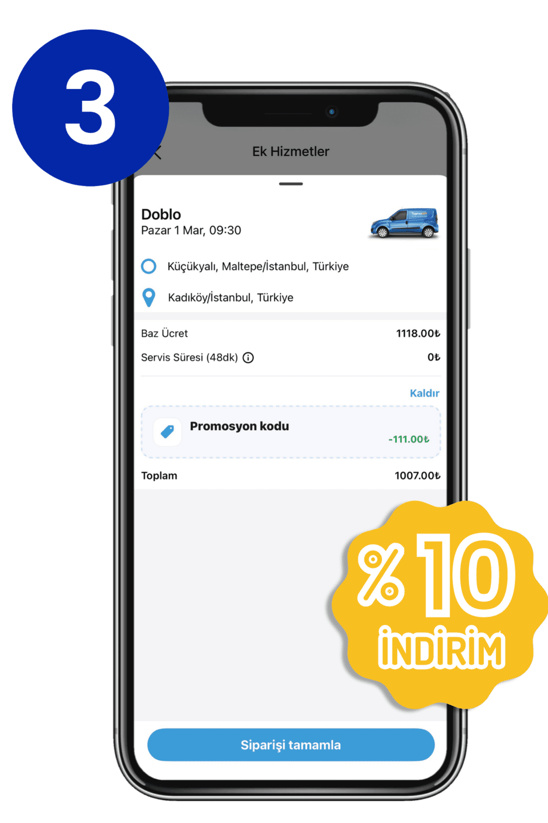 Aynı gün teslimat, parça eşya taşıma, kurye hizmeti