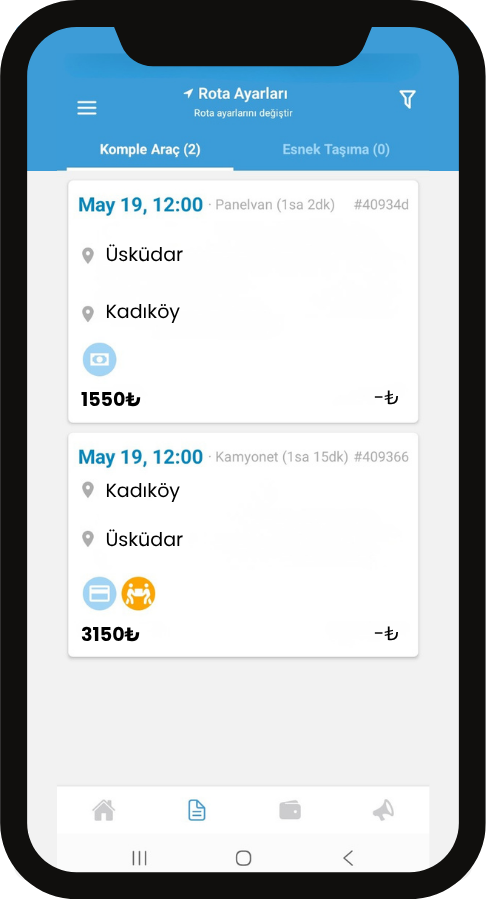 Mevcut siparişleri görüntüle