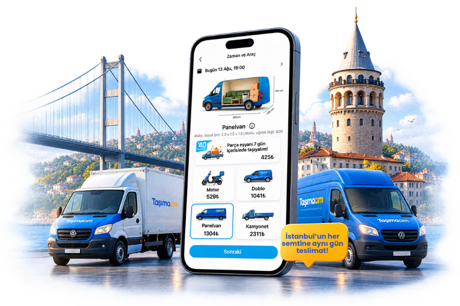 İstanbul nakliye aracı ile ev, ofis, mobilya ve beyaz eşya taşıma hizmeti