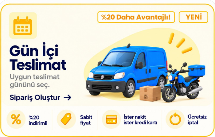 Aynı gün teslimat, parça eşya taşıma, kurye hizmeti