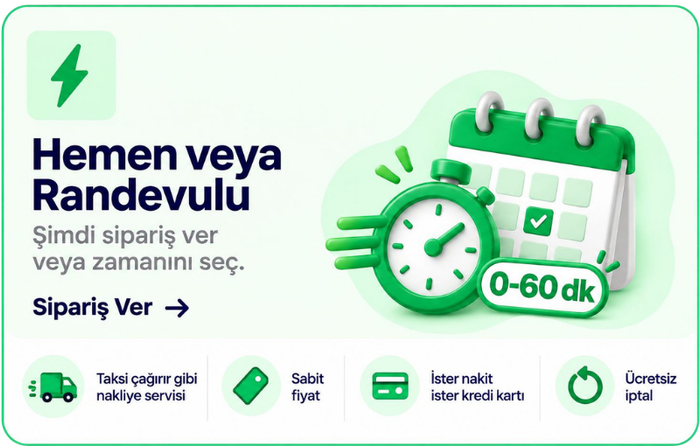 Aynı gün teslimat, parça eşya taşıma, kurye hizmeti